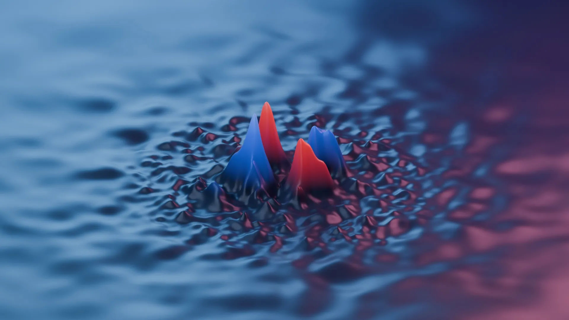 Three-dimensional Blender rendering illustrating electronic bound states in the continuum.